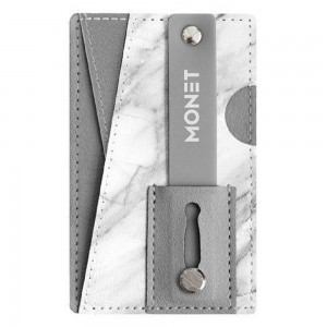 Monet - Ultra Slim 3 in 1 Wallet Phone Grip & Kick Stand - White Marble