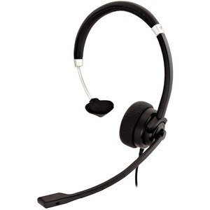 V7 Deluxe USB Mono Headset with Boom Mic, Volume Control for Computer - Blac